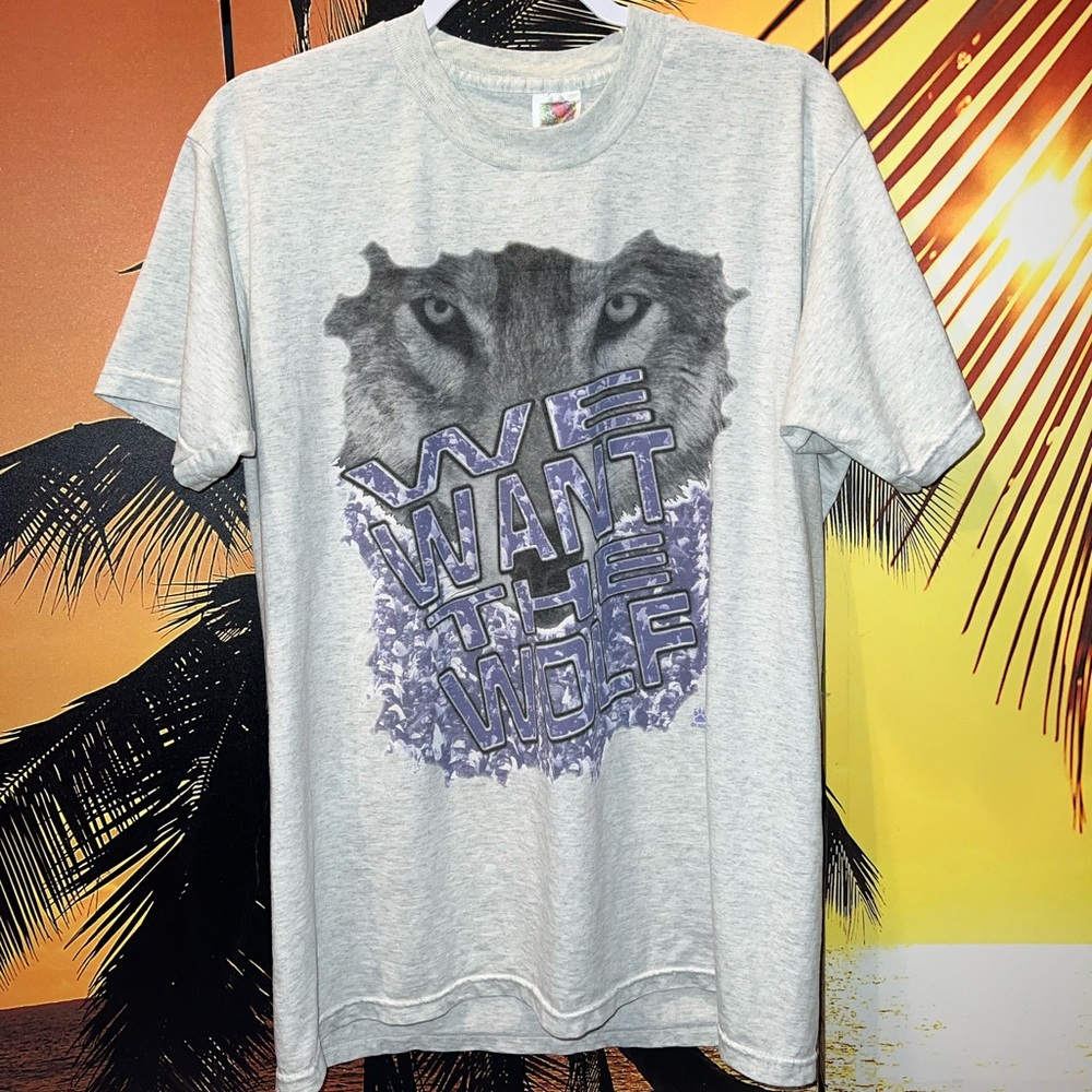 John Kay & Steppenwolf We Want The Wolf Tour T-Shirt 1998 Light Grey Large